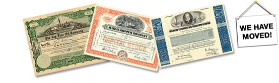 stock certificate collage