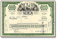 Xerox stock certificate